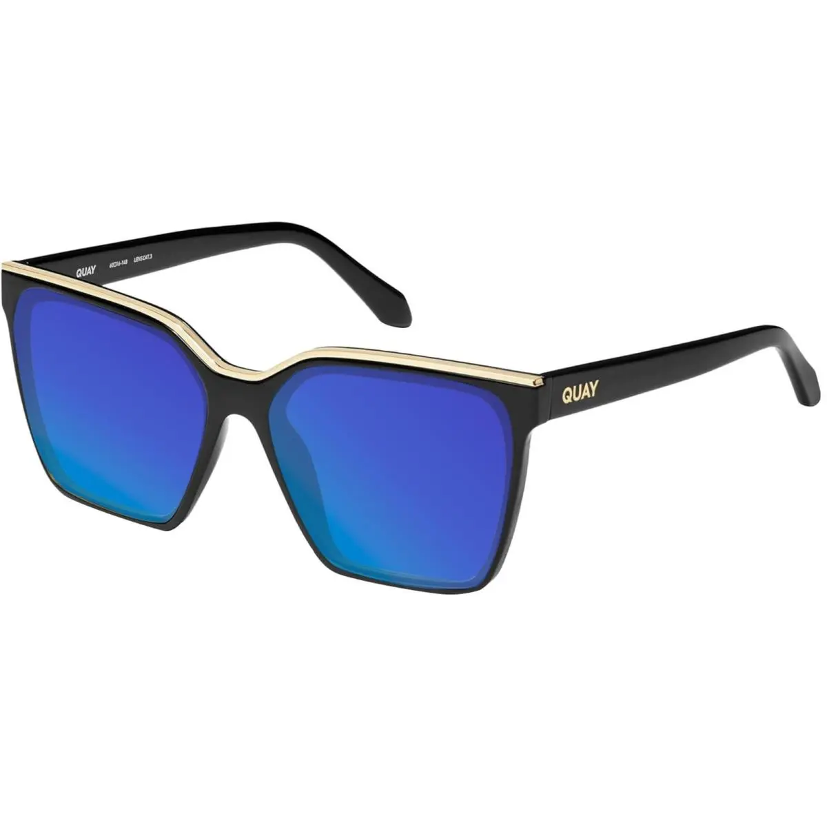 Quay Level Up Womens Square Polarized Sunglasses Matte Black 60mm 4 Lens Options