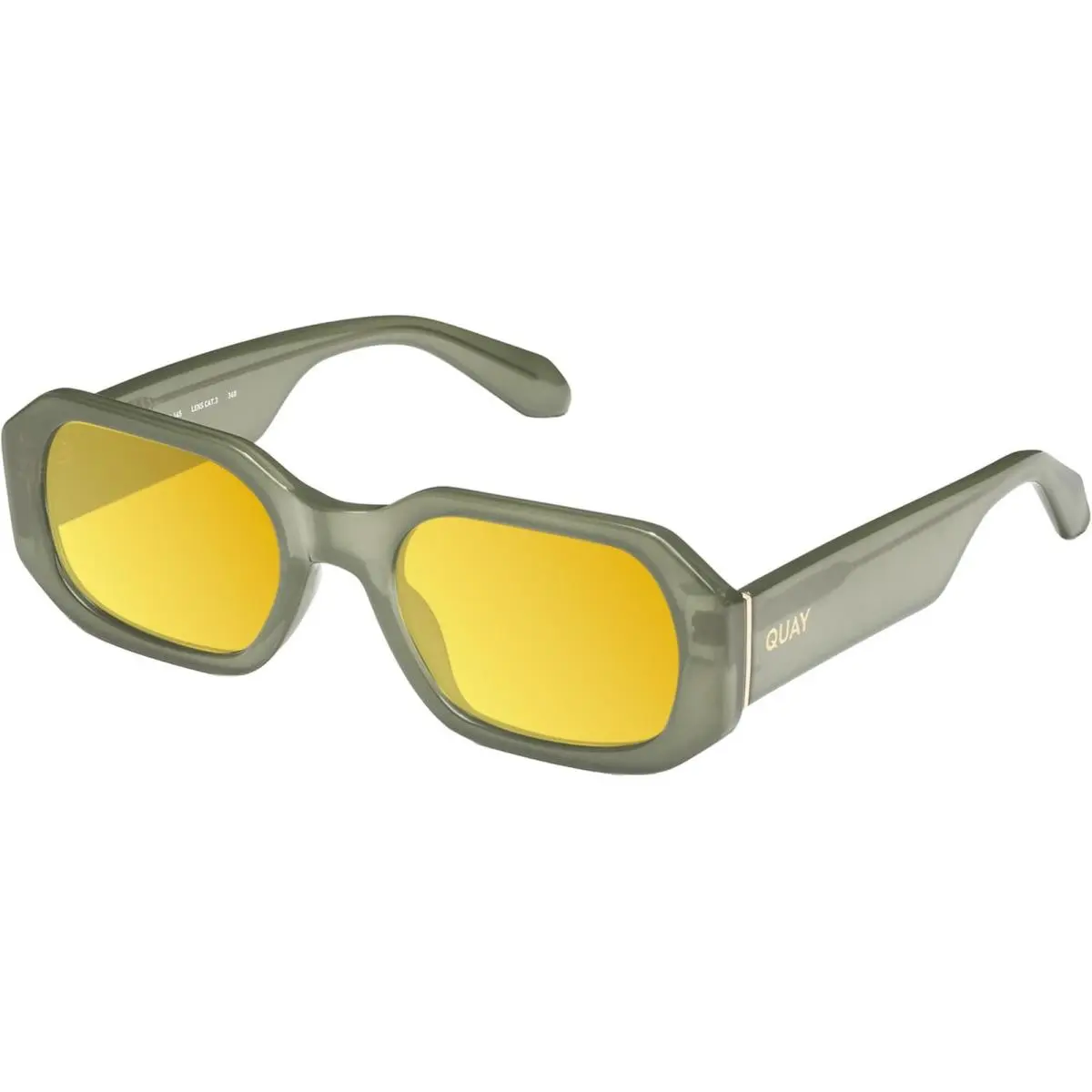 Quay Hyped Up Hexagonal Polarized Sunglasses Crystal Jade Green 53 mm 10 Options Gold Mirror Polar by QUAY