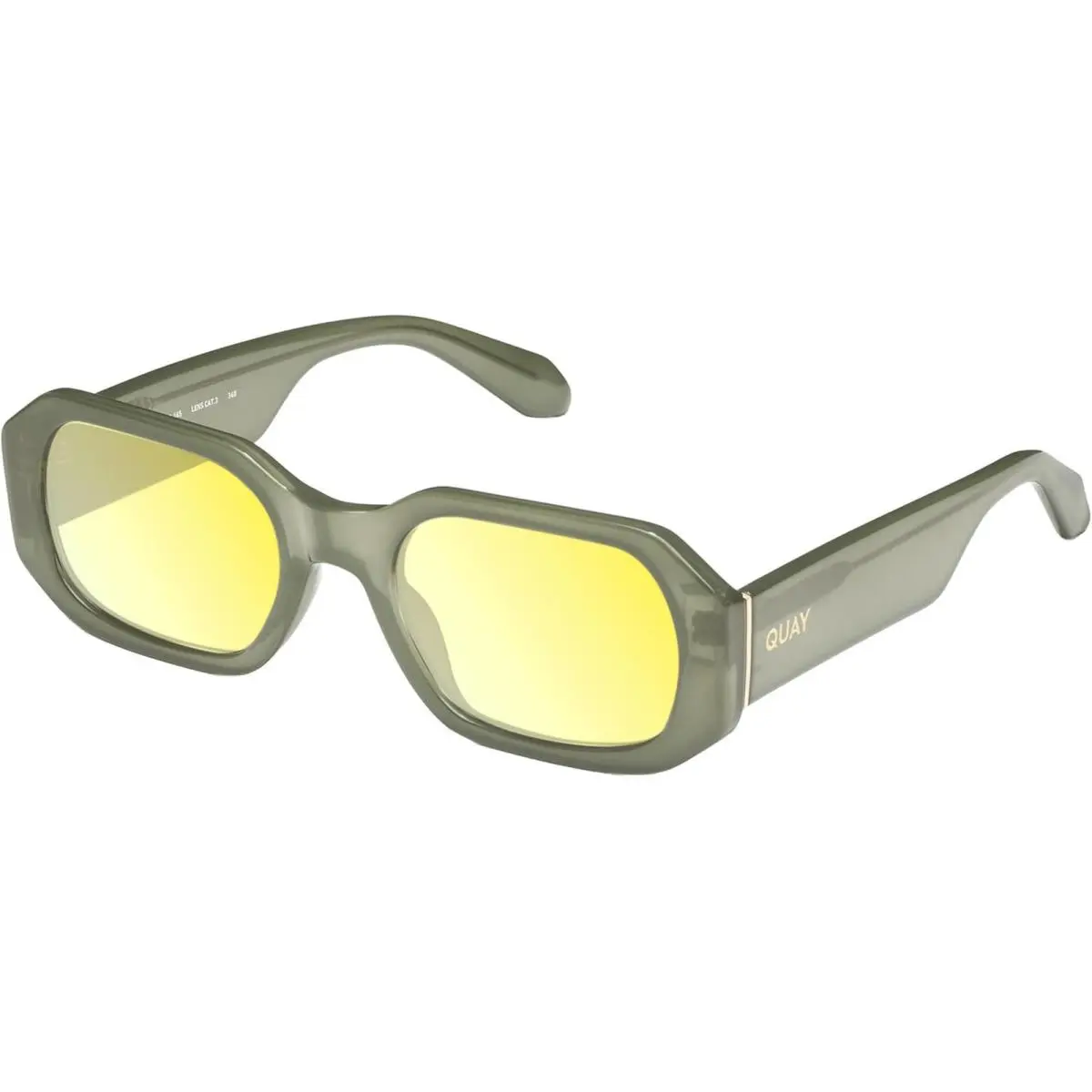 Quay Hyped Up Hexagonal Polarized Sunglasses Crystal Jade Green 53 mm 10 Options Silver Mirror Polar by QUAY