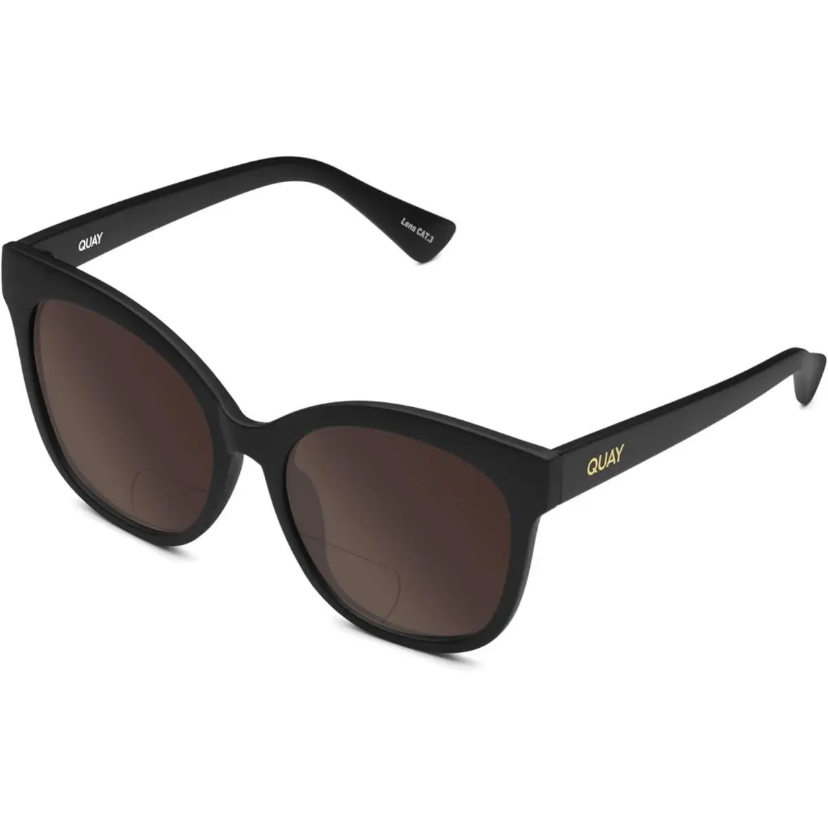 Quay It`s My Way Women`s Cat Eye Polarized Bi-focal Sunglasses Matte Black 59 mm Brown by QUAY