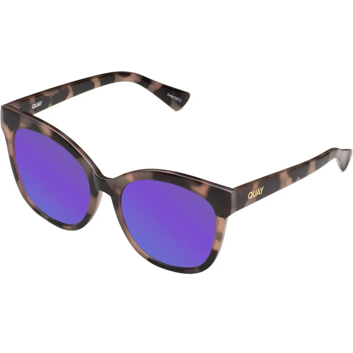 Quay It`s My Way Women Cateye Polarized Sunglasses Black Tortoise 59mm 10 Option Purple Mirror Polar by QUAY