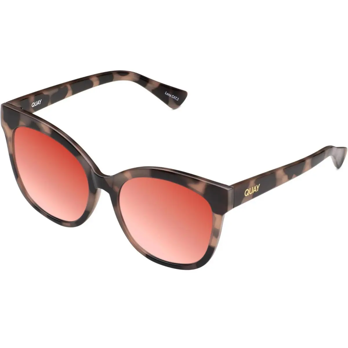 Quay It`s My Way Women Cateye Polarized Sunglasses Black Tortoise 59mm 10 Option Red Mirror Polar by QUAY