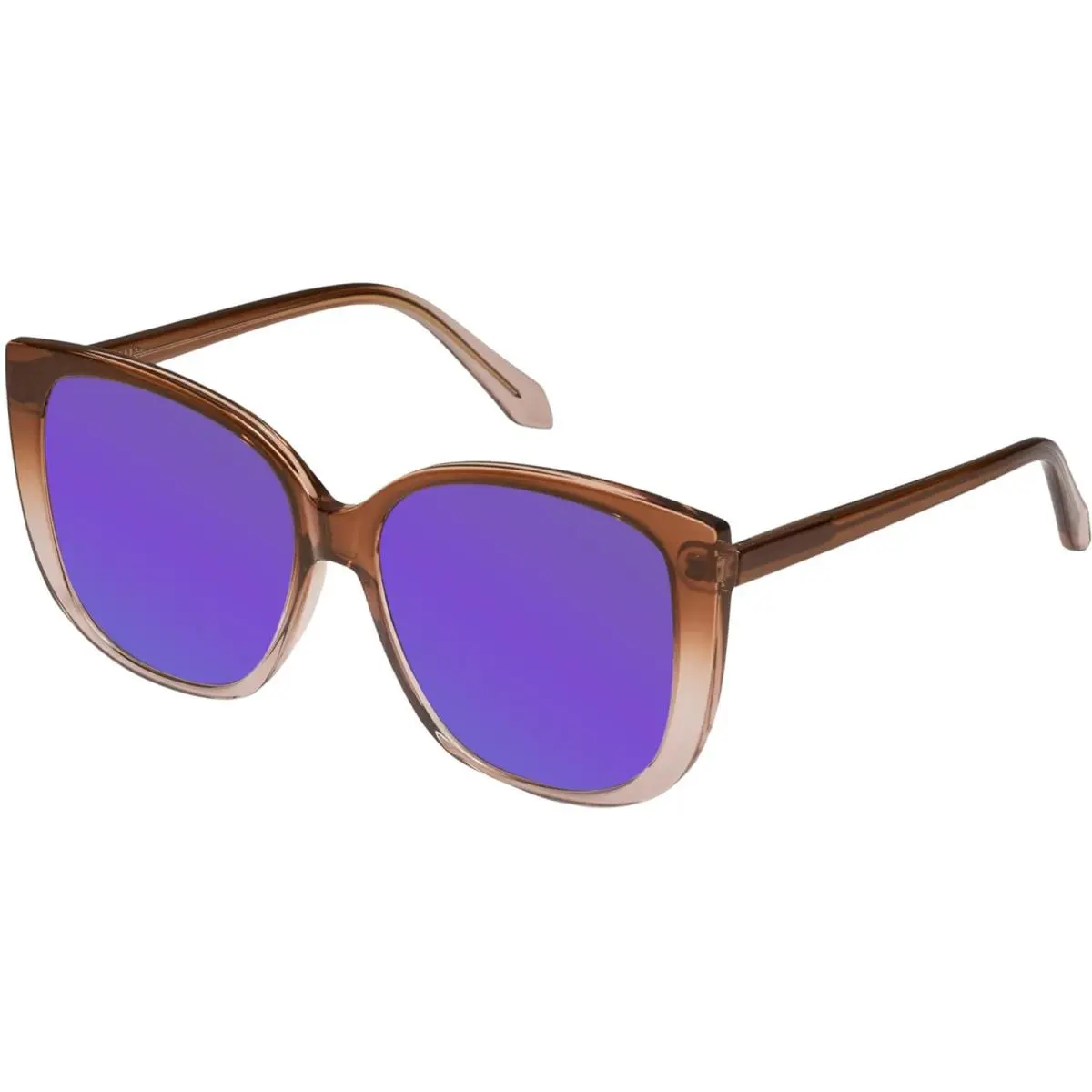 Quay Ever After Women Cat Eye Polarized Sunglasses Brown Doe 58mm 4 Lens Options Purple Mirror Polar by QUAY