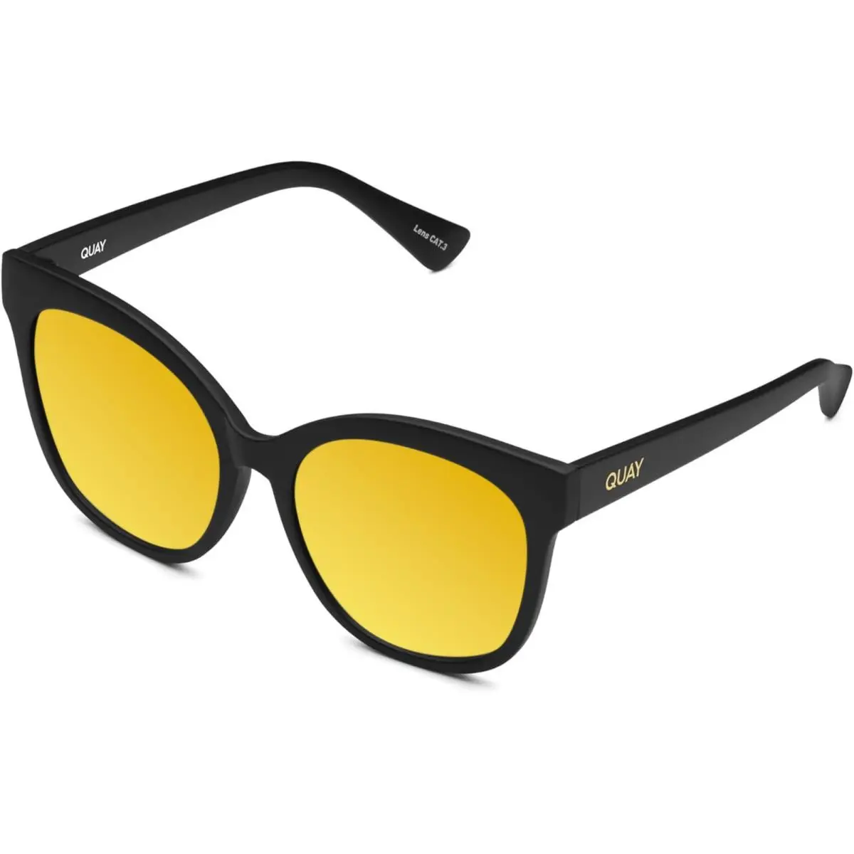 Quay It`s My Way Women`s Cat Eye Polarized Sunglasses Matte Black 59mm 10 Option Gold Mirror Polar by QUAY