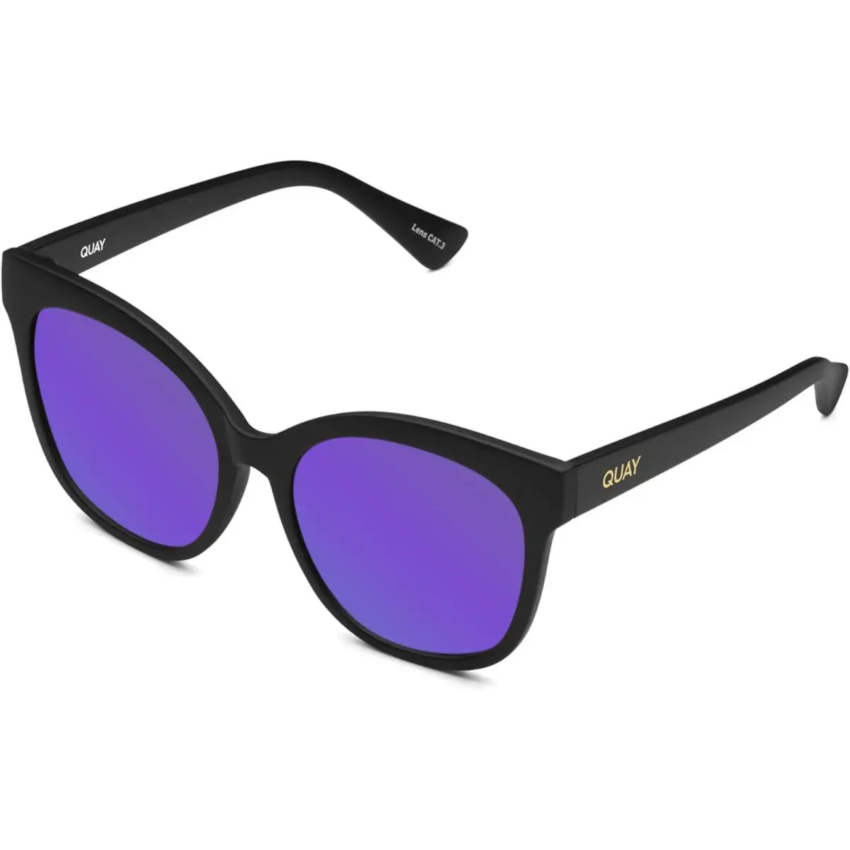Quay It`s My Way Women`s Cat Eye Polarized Sunglasses Matte Black 59mm 10 Option Purple Mirror Polar by QUAY