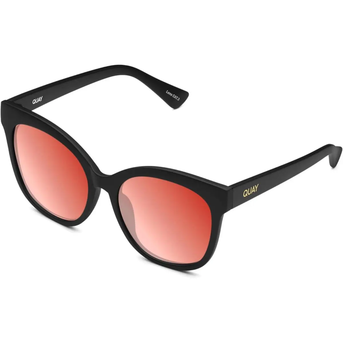 Quay It`s My Way Women`s Cat Eye Polarized Sunglasses Matte Black 59mm 10 Option Red Mirror Polar by QUAY