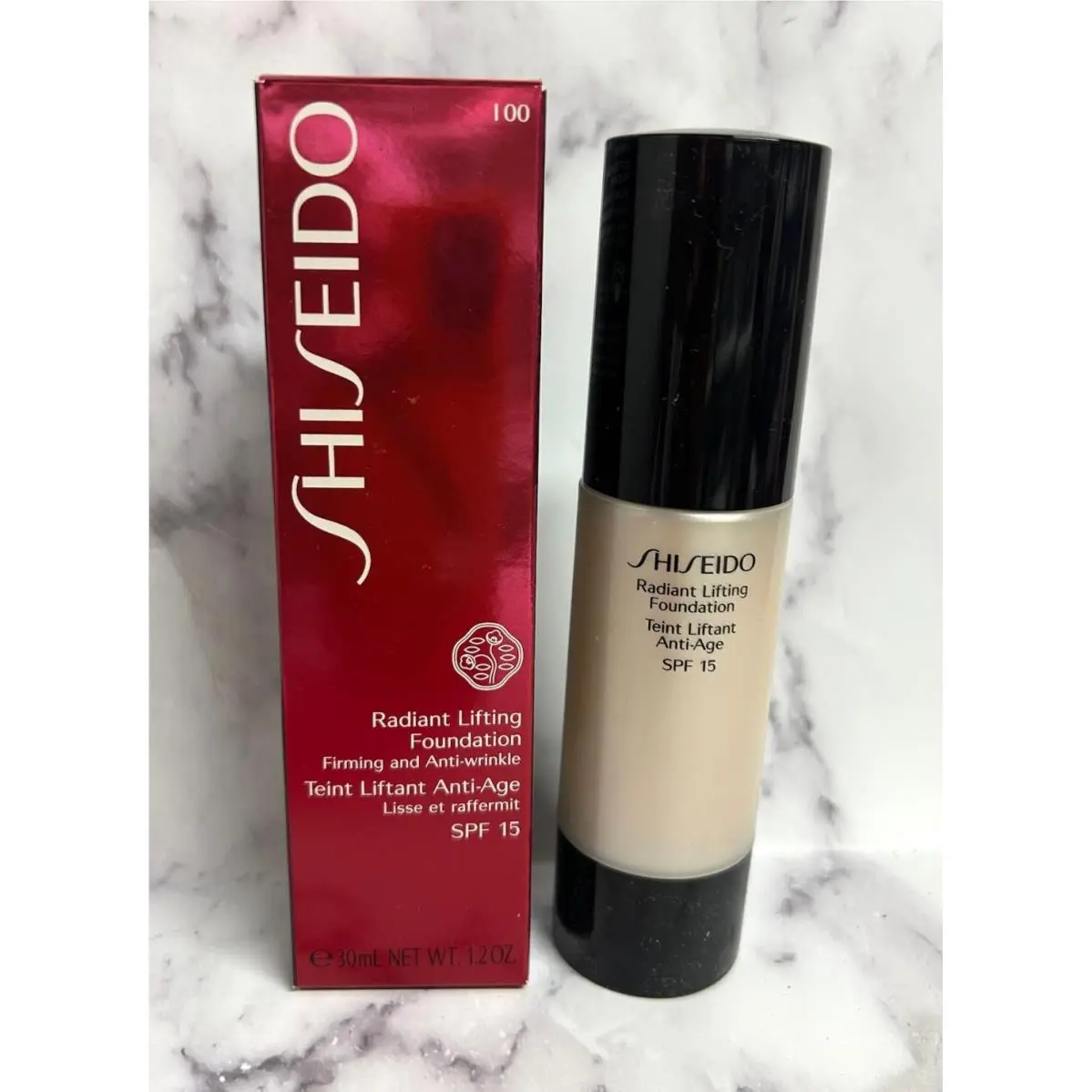 Shiseido Radiant Lifting Foundation Spf 15 100 Very Light Ivory Boxed