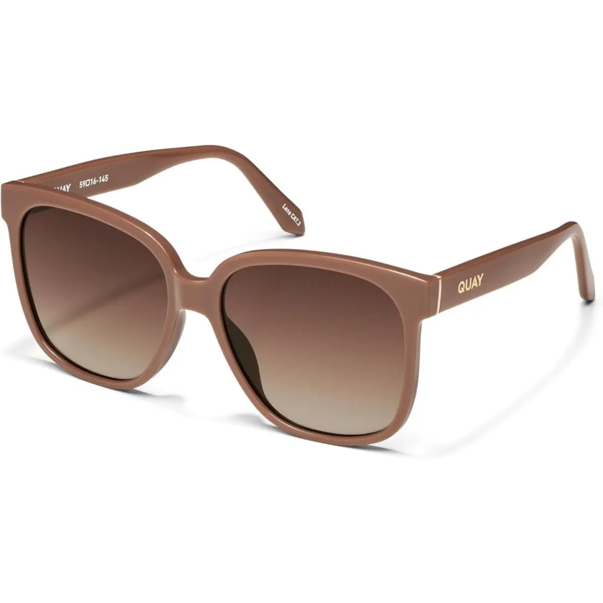 Quay Australia Wide Awake Women`s Panthos Sunglasses Gloss Tan Brown/brown 59 mm