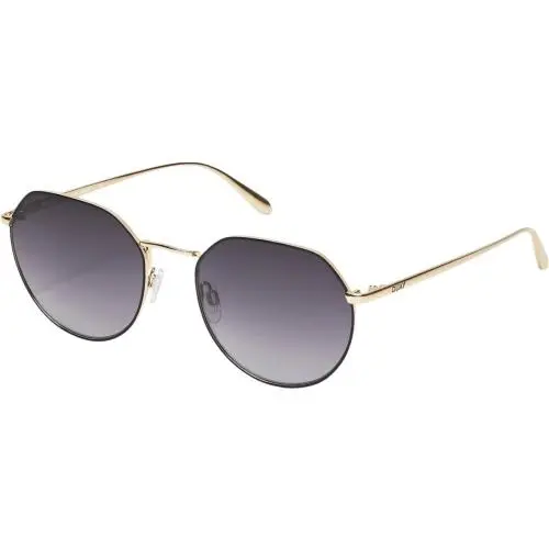 Quay Australia Rooftop Women`s Round Designer Sunglasses in Gold/smoke Grey 56mm