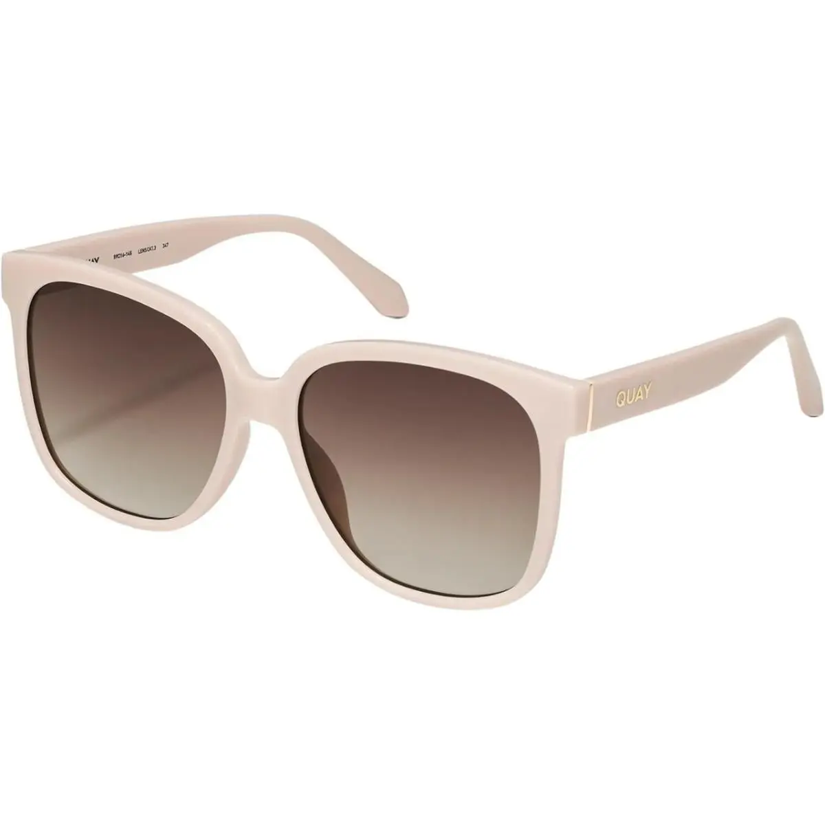 Quay Australia Wide Awake Women`s Designer Sunglasses in Shiny Gold/brown 59 mm