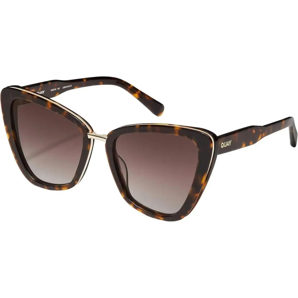 Quay Australia All Talk Women`s Cat Eye Sunglasses in Brown Tortoise/brown 58 mm