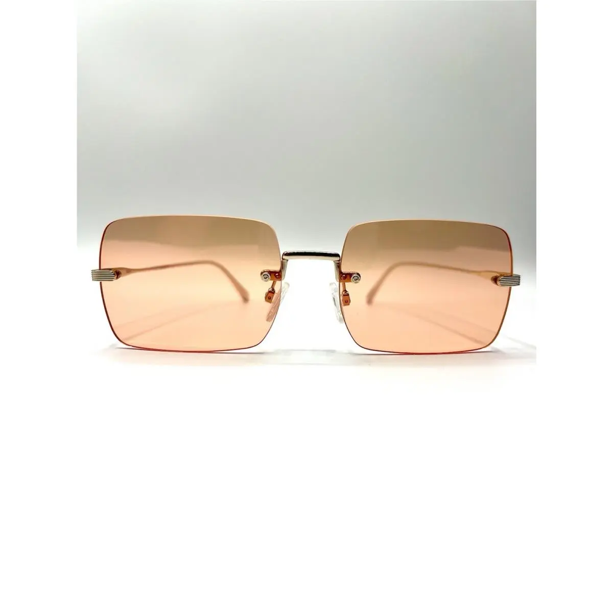 Quay Ttyl Rimless Square Sunglasses 57-18-150 Gold Amber/pink Gradient Lenses