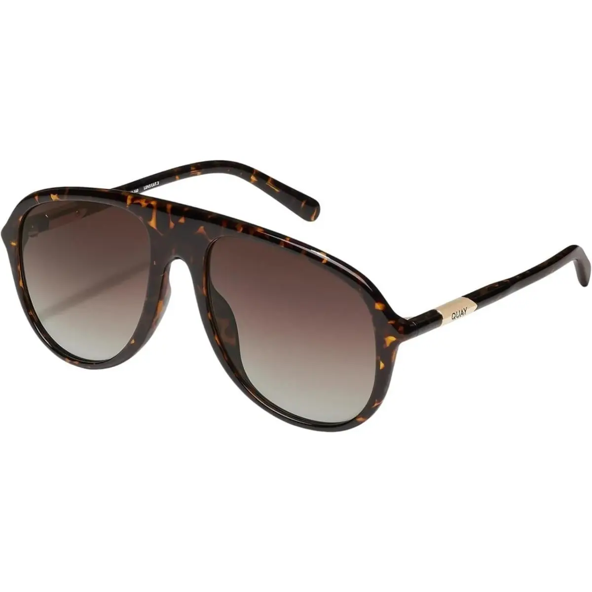 Quay Australia Chart Topper Mens Pilot Sunglasses Dark Brown Tortoise/brown 57mm