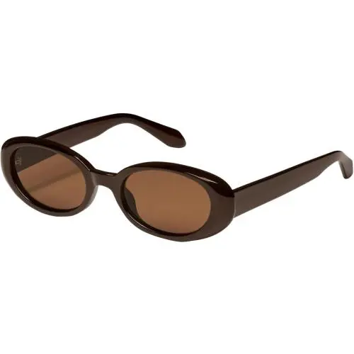 Quay Australia Felt Cute Women`s Round Sunglasses in Chocolate Brown/brown 52 mm