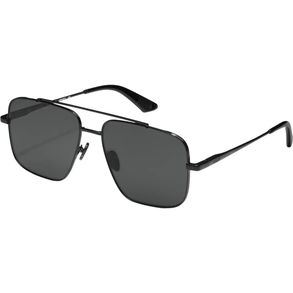 Quay Australia Level Out Unisex Square Designer Sunglasses Shiny Black/black 60m