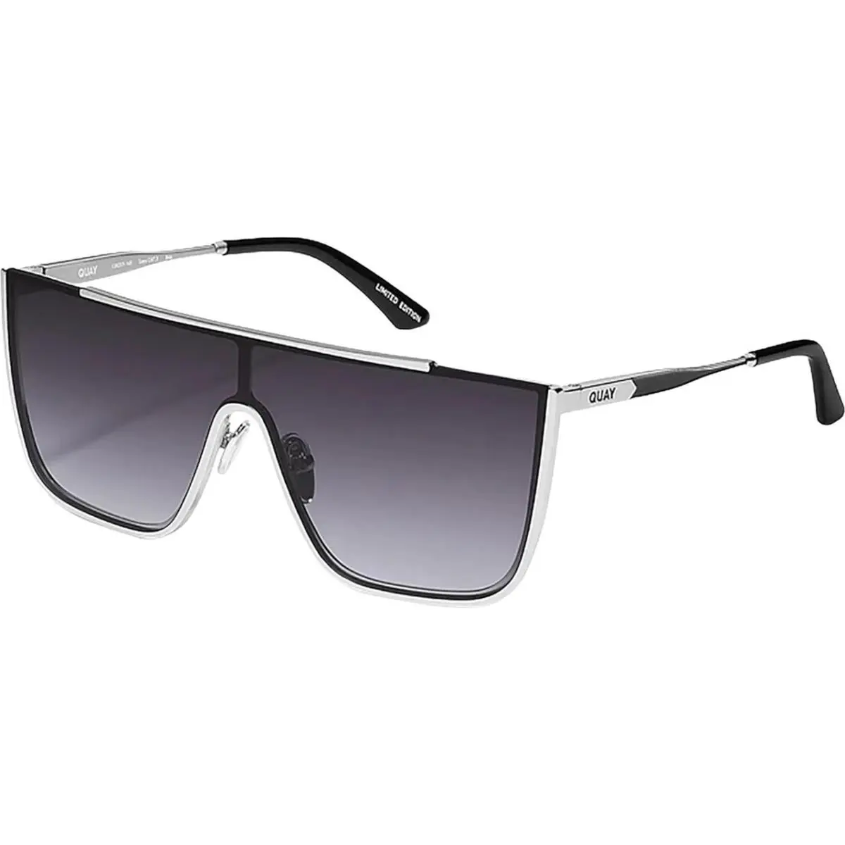 Quay Australia Nightfall Chrome Semi-rimless Sunglasses Silver/smoke Grey 142 mm