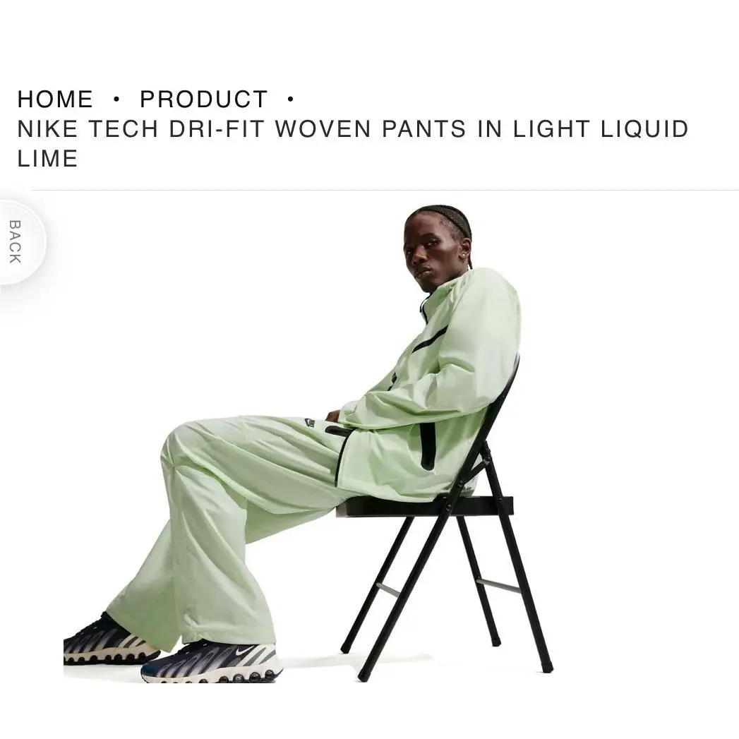Nike clothing - Nike Tech Men`s Dri-FIT Woven Pants - IU6966-360 - Liquid Lime 0