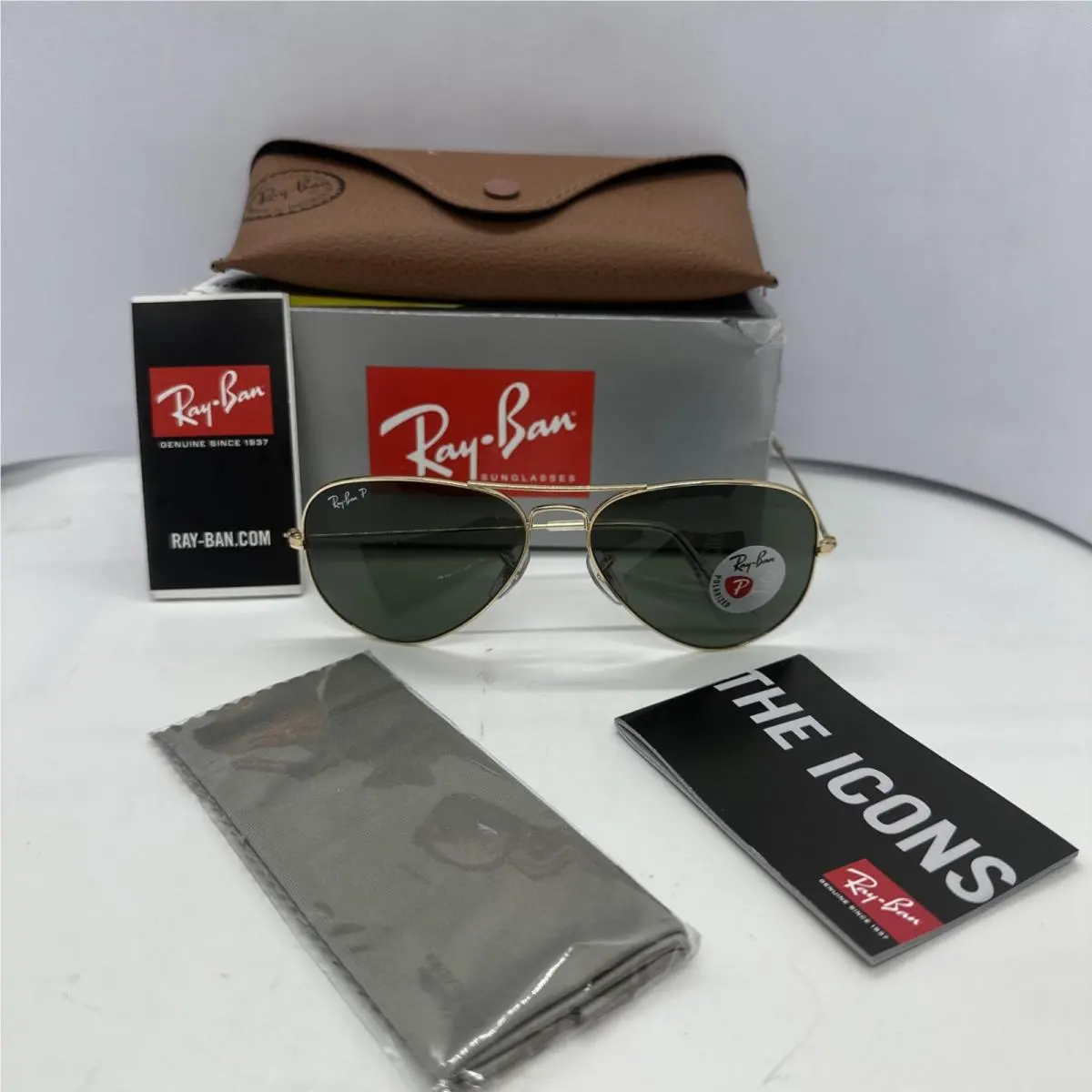 Ray Ban 0RB3025 Polarized Aviator Large Metal Sunglasses