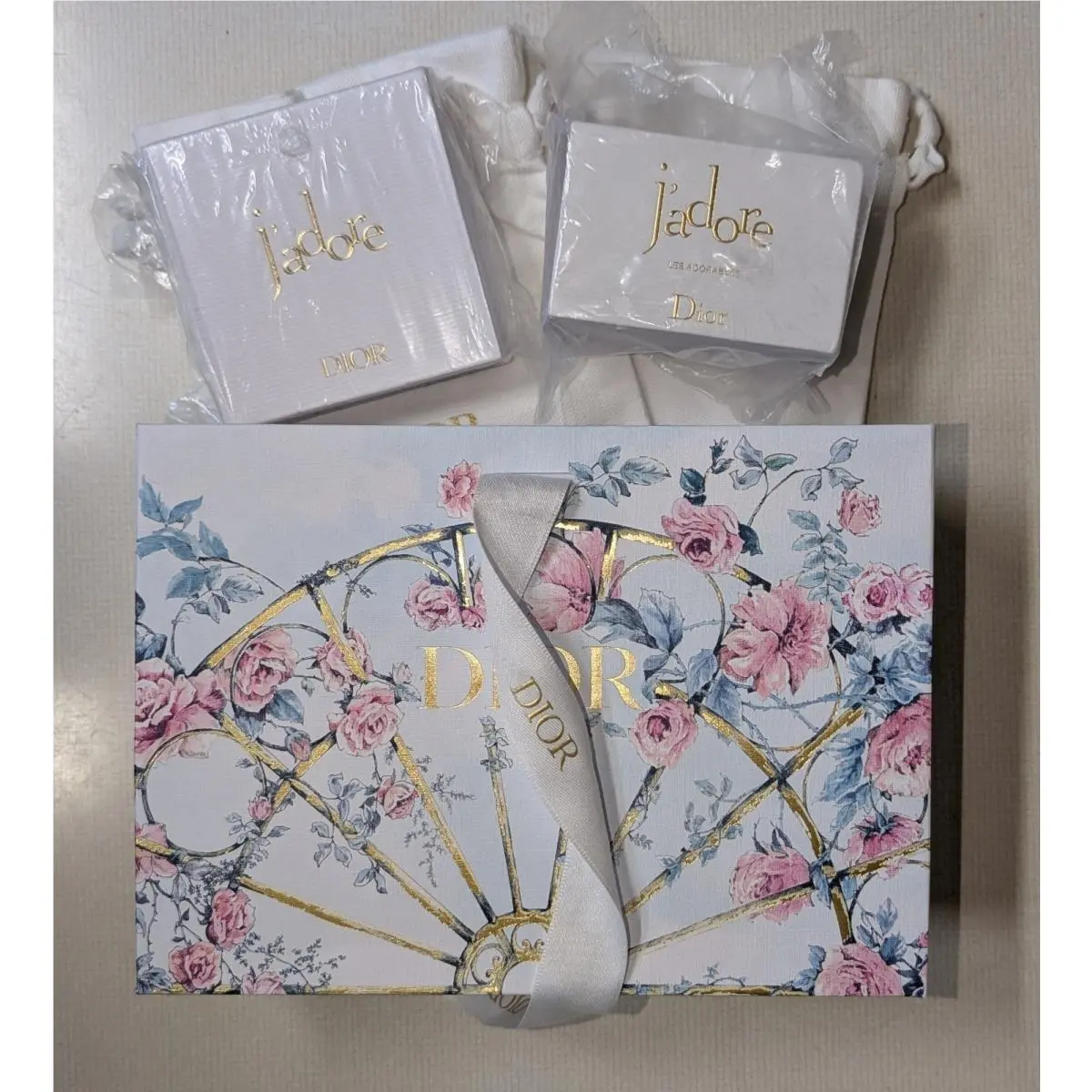 Dior J`adore Mini Parfum Les Adorables Cream Travel Lot with Bags