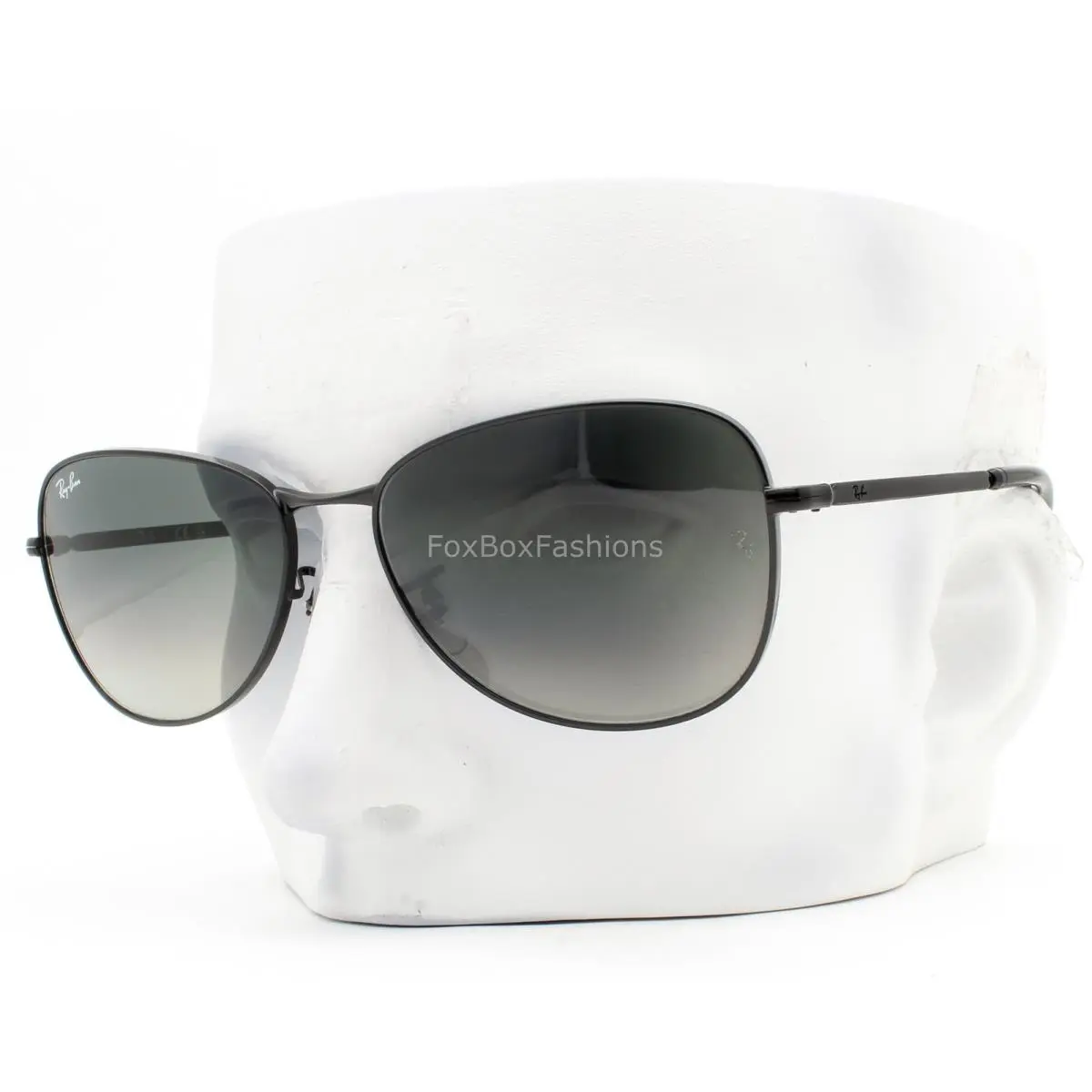 Ray-ban Sunglasses RB 3733 002/71 Shiny Black Gray Gradient Glass 59mm with Case