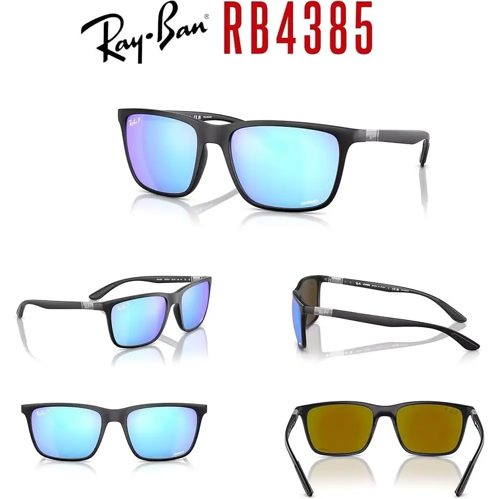 Ray-ban Sunglasses RB4385 601SA1 Matte Black/blue Flash Polarized Lens 58MM