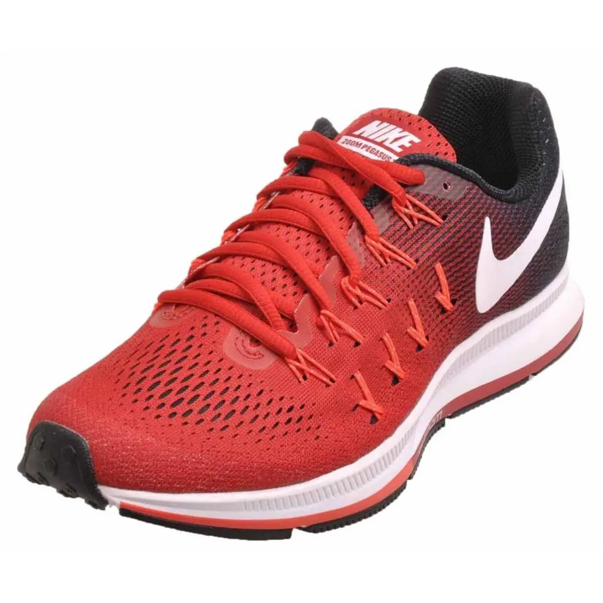 Nike Men`s Air Zoom Pegasus 33 Sneakers University Red Black Shoes Size 13 - Red