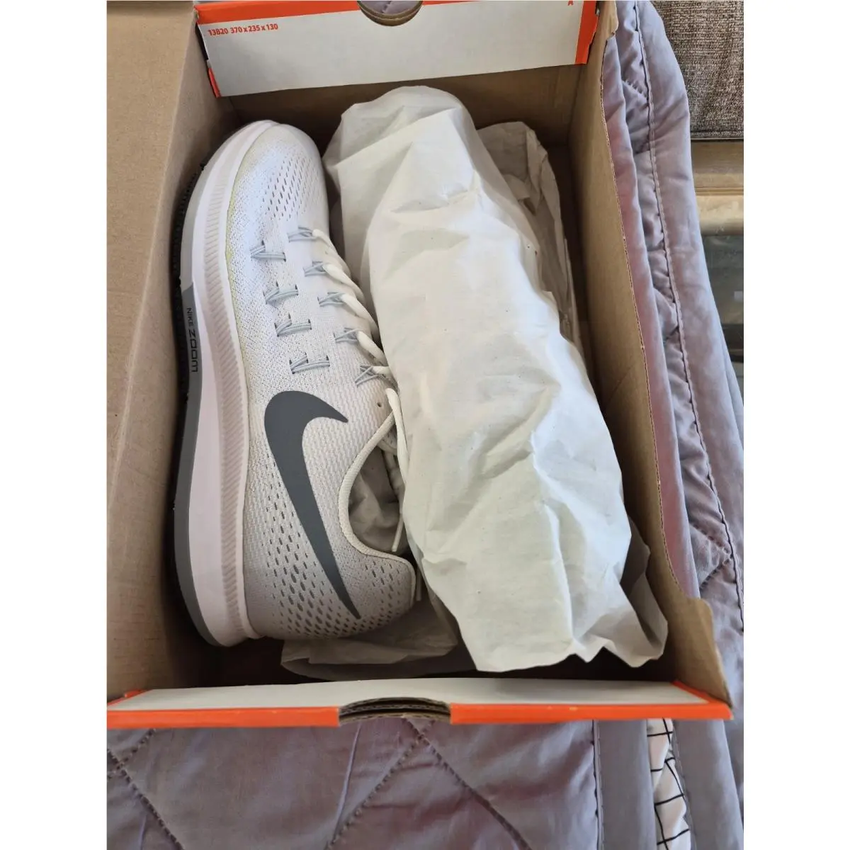 Nike Men`s Air Zoom Pegasus 33 Sneakers White /cool Grey -plat Size 13 - Red