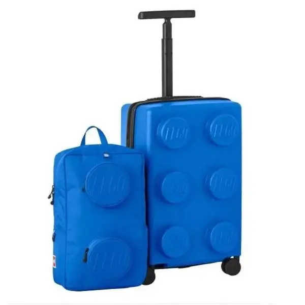 Lego Kids 2-Piece Luggage Set Expandable Trolley Backpack Travel Bag - Blue
