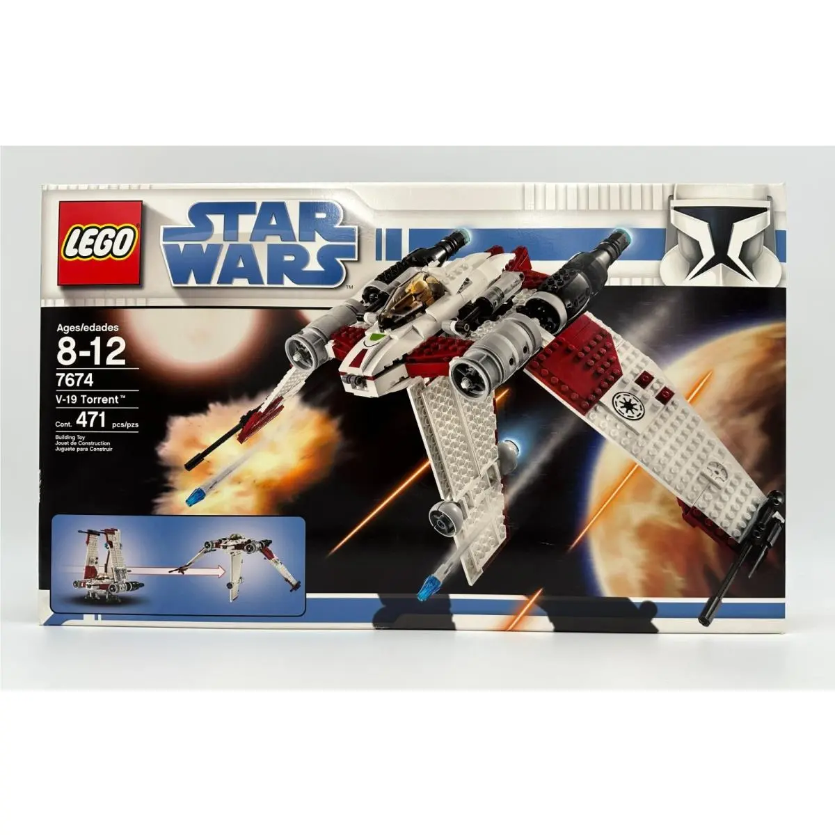 Lego 7674 Star Wars V-19 Torrent Wars 2008 Misb Rare