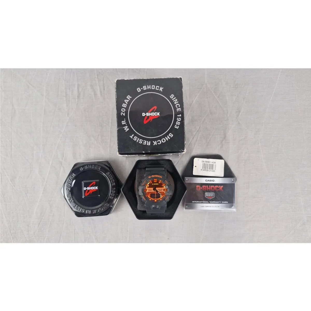 G-shock GA-800BR-1ADR Men`s Black Matte Orange Watch by Casio