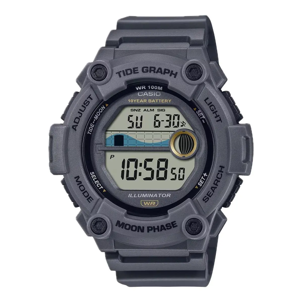 Men`s Digital Watch with Gray Band- WS-1300H-8AVCF by Casio