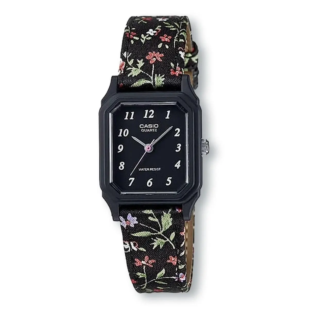 LQ142LB-1B Retro Analog Rectangular Watch Floral Band by Casio