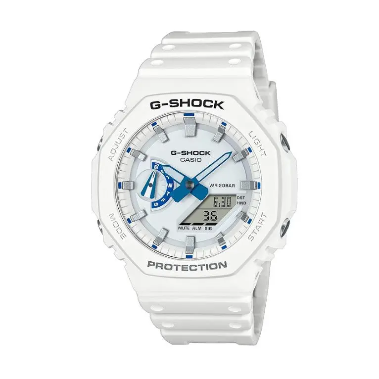 Casio G-shock Analog/digital White/blue Resin Watch GA-2100HDS-7A