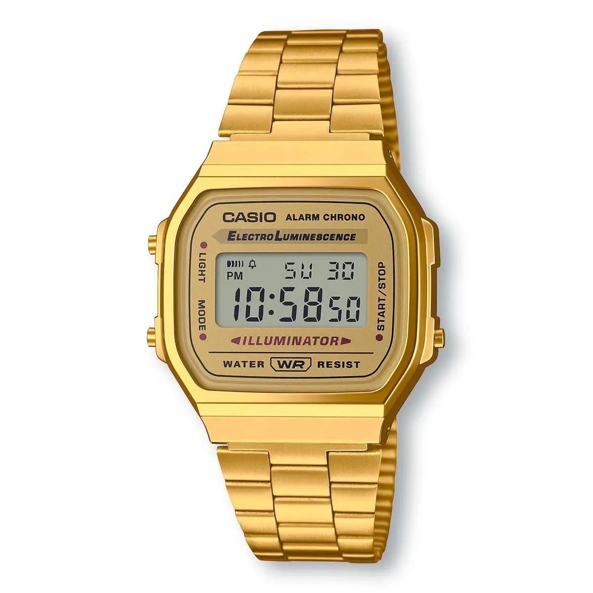 Vintage A168WG-9A Unisex Illuminator Digital Watch Gold by Casio