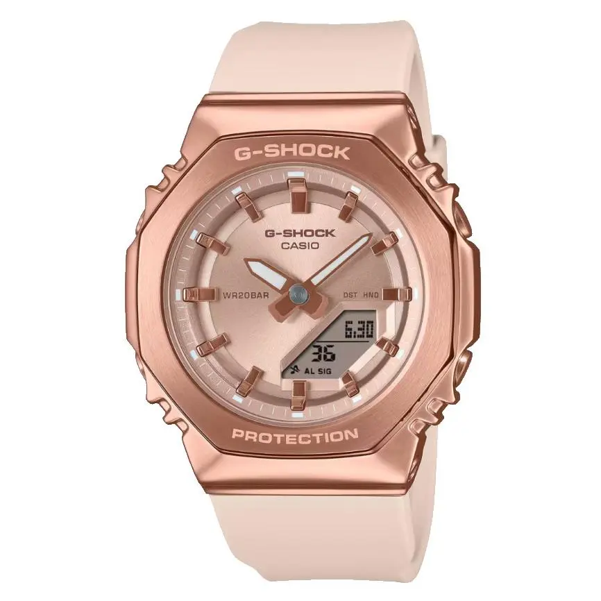 G-shock Analog/digital Pink Resin Rose Gold Case Watch GMS-2110PG-4A by Casio