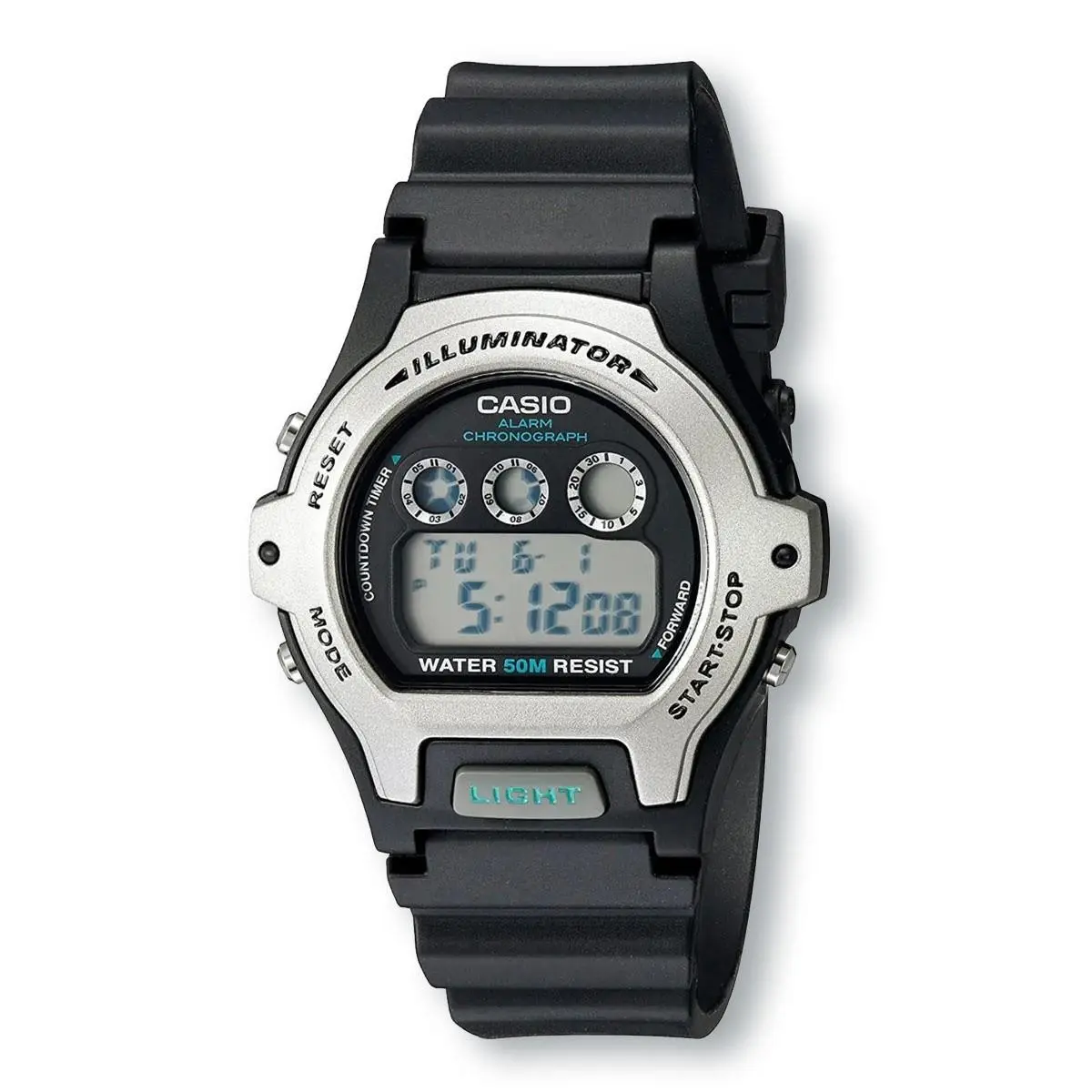 Casio LW202H-1A Illuminator Digital Sports Watch Silver/black