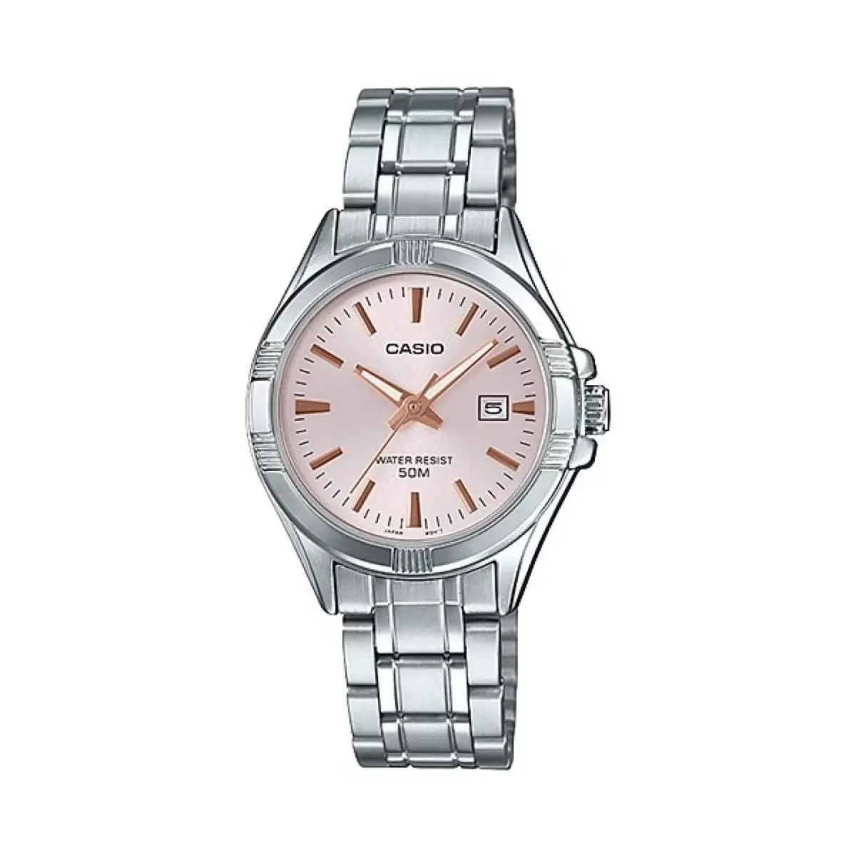 Casio Women`s Pink Dial Analog Watch Stainless Steel Bracelet - LTP-1308D-4AV