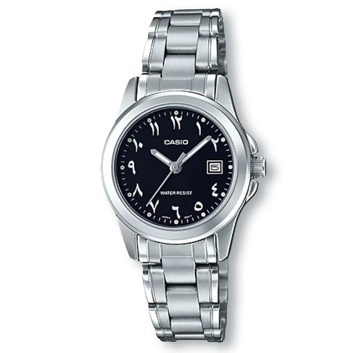 LTP1215A-1B3 Analog Stainless Steel Arabic Dial Watch by Casio