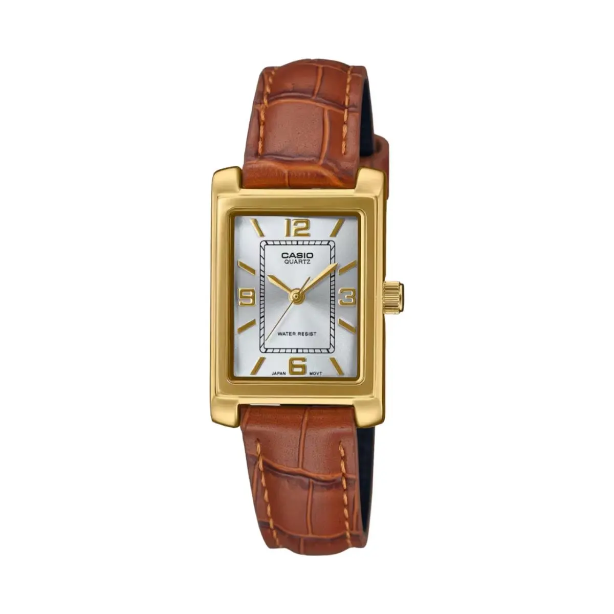 Women`s Silver Dial Analog Watch Brown Leather Band - LTP-1234GLL-7ADF by Casio