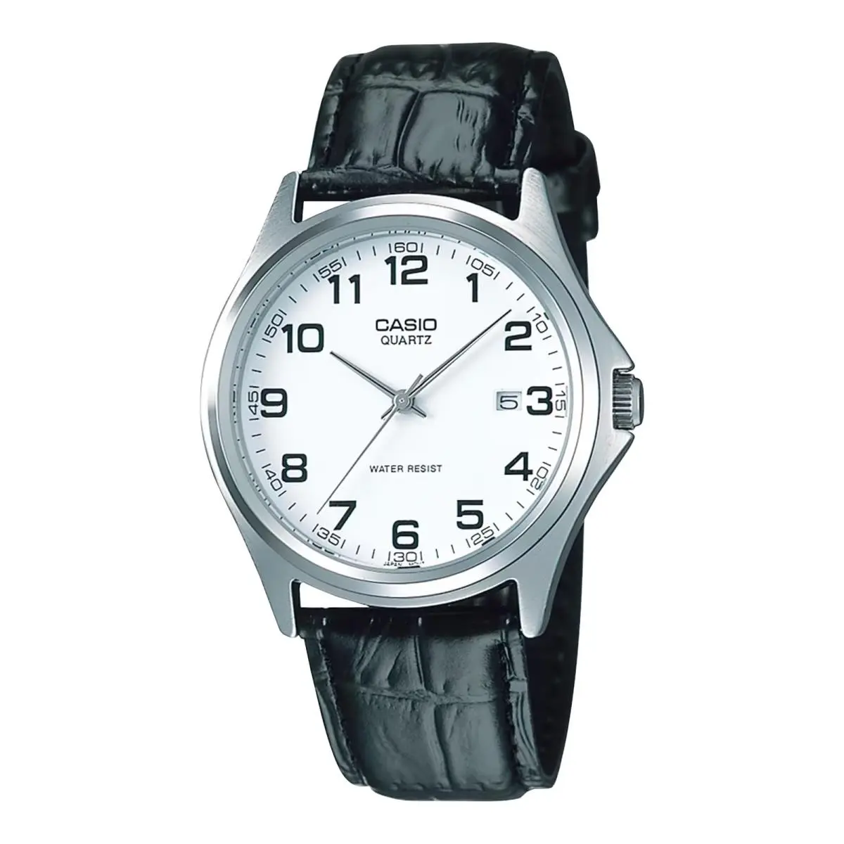 Men’s Silver Analog Watch with Black Leather Strap - MTP-1183E-7B by Casio