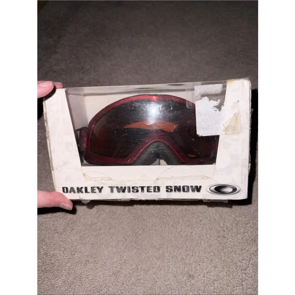 Oakley Twisted Adjustable Stone Grey Ski Goggles Mirrored Lens Full Rim