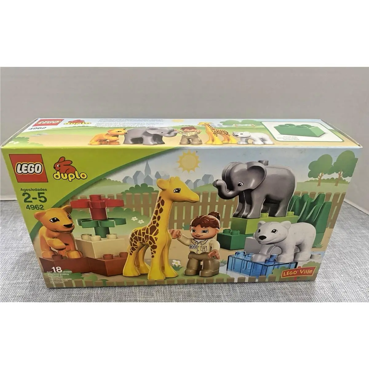 Lego Duplo Animals 4962 Elephant Lion Zoo Safari Wildlife Box Set