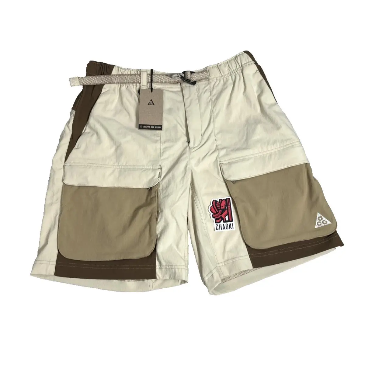 Nike Acg Cargo Shorts Smith Summit HV0593-229 Khaki Tan Men`s Medium