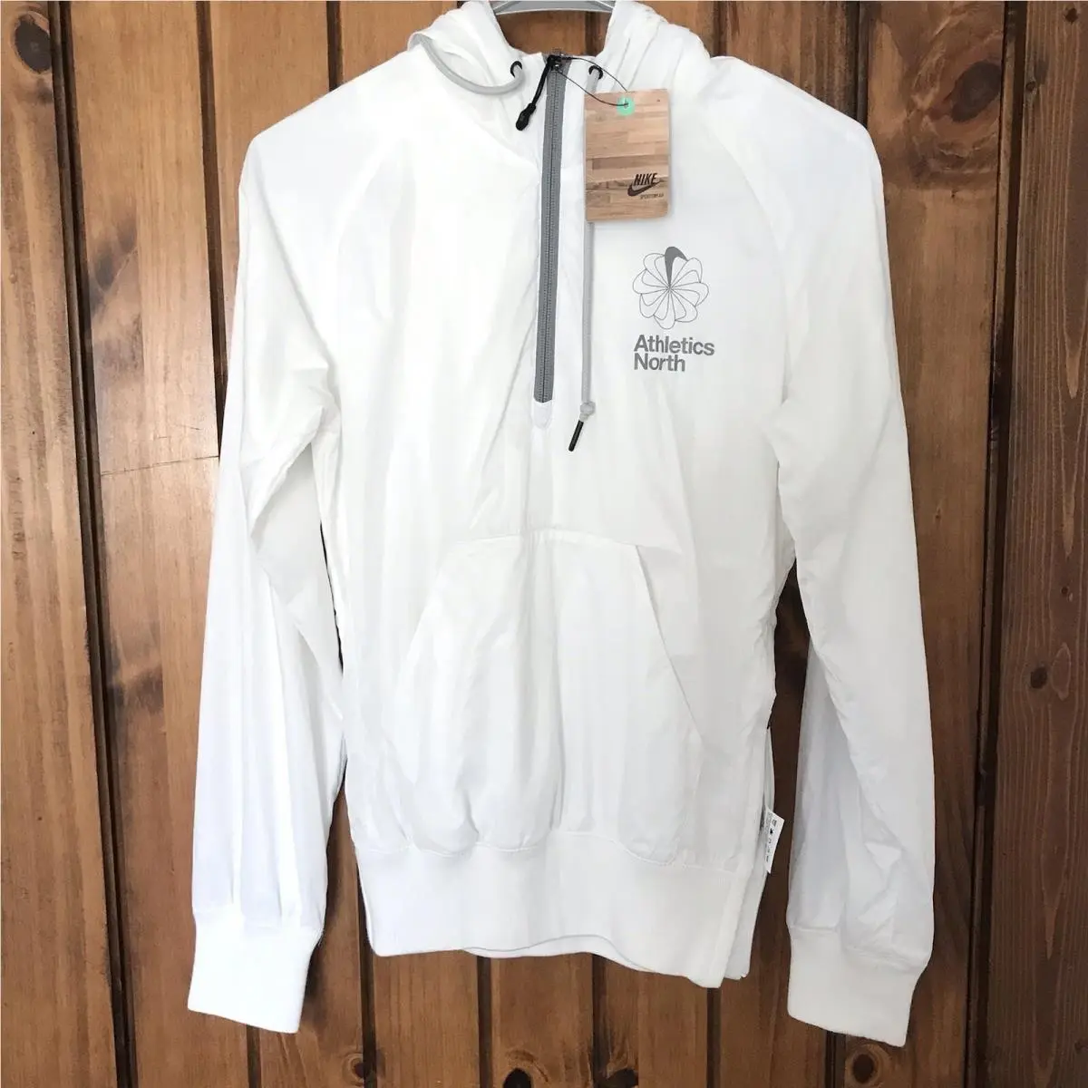 Nike Hoody Athletics North Jacket Wind 349820 Women XS White Pinwheel Y2K 00