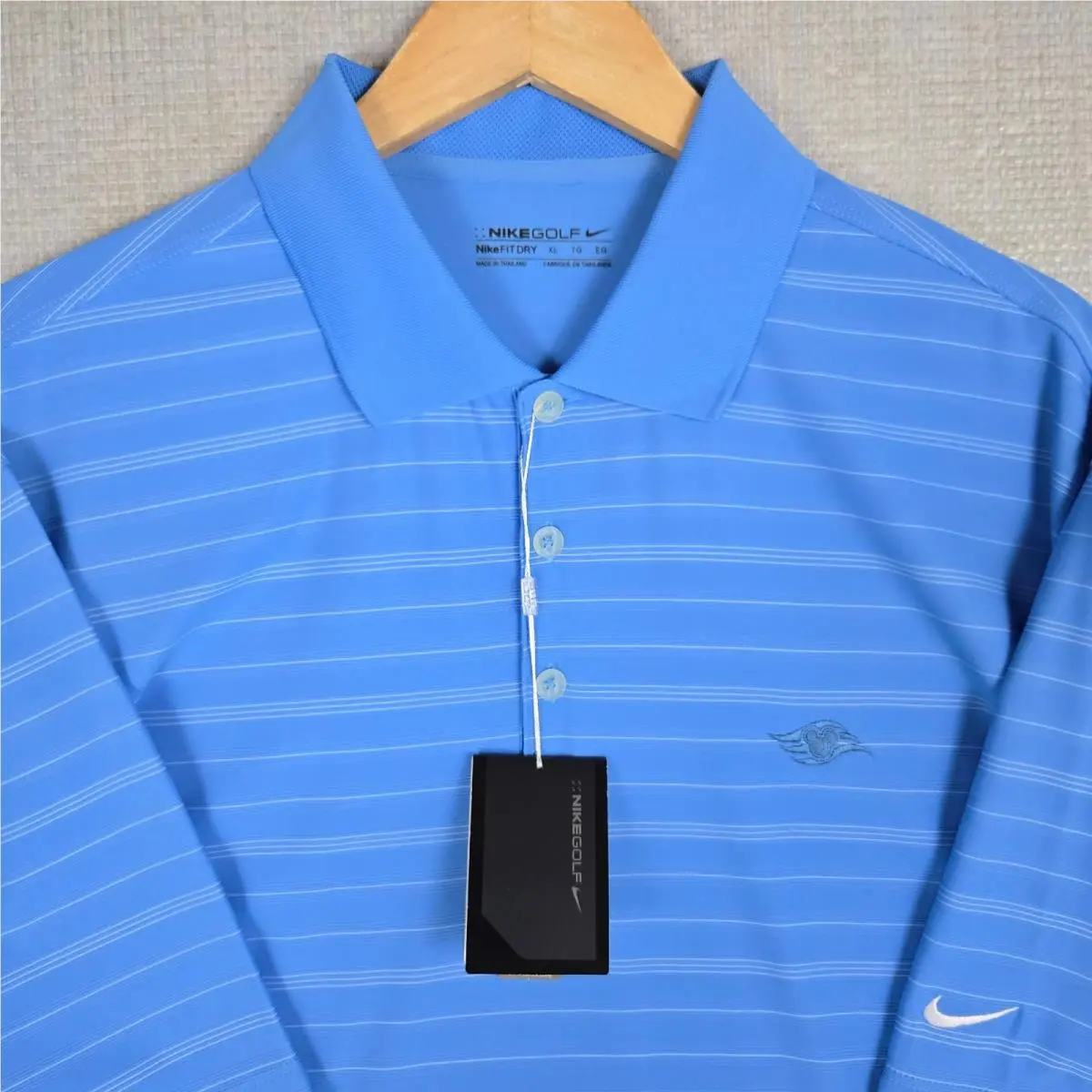 Nike Golf x Disney Cruise Vtg Mens Polo Shirt Size XL Blue Wicking Golf
