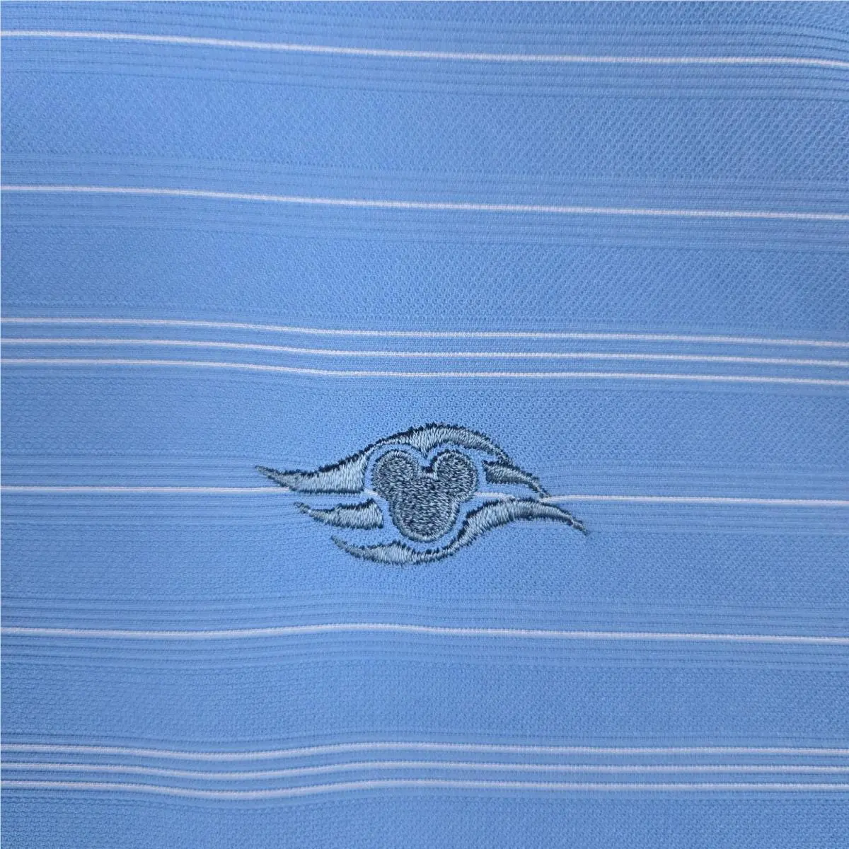 Nike clothing - short sleeve collared stretchy golf casual tennis UV sun protection button up front down sport shirt chest length performance wicking swoosh logo dri dry fit disney cruise line walt disney mickey - Blue 2