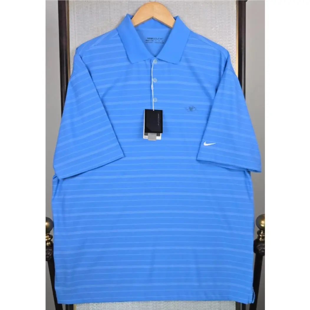 Nike clothing - short sleeve collared stretchy golf casual tennis UV sun protection button up front down sport shirt chest length performance wicking swoosh logo dri dry fit disney cruise line walt disney mickey - Blue 5