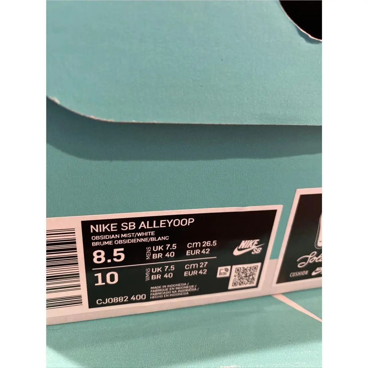 Nike shoes - Nike Alleyoop - Alleyoop - CJ0882-400 - Gray, Manufacturer: Obsidian Mist/White 3