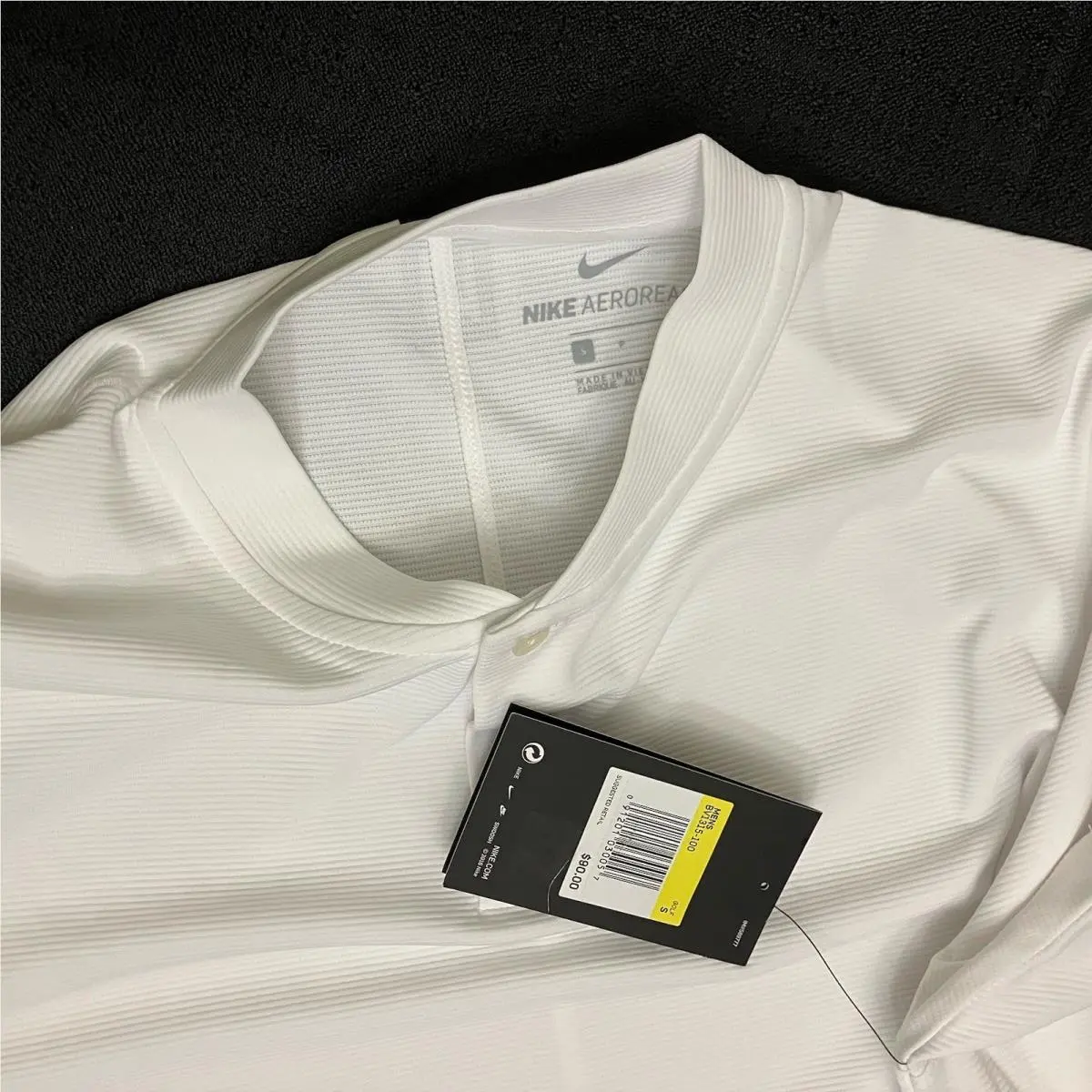 Nike clothing - TW Tiger Woods AeroReact Mock Blade Polo - White Black 9