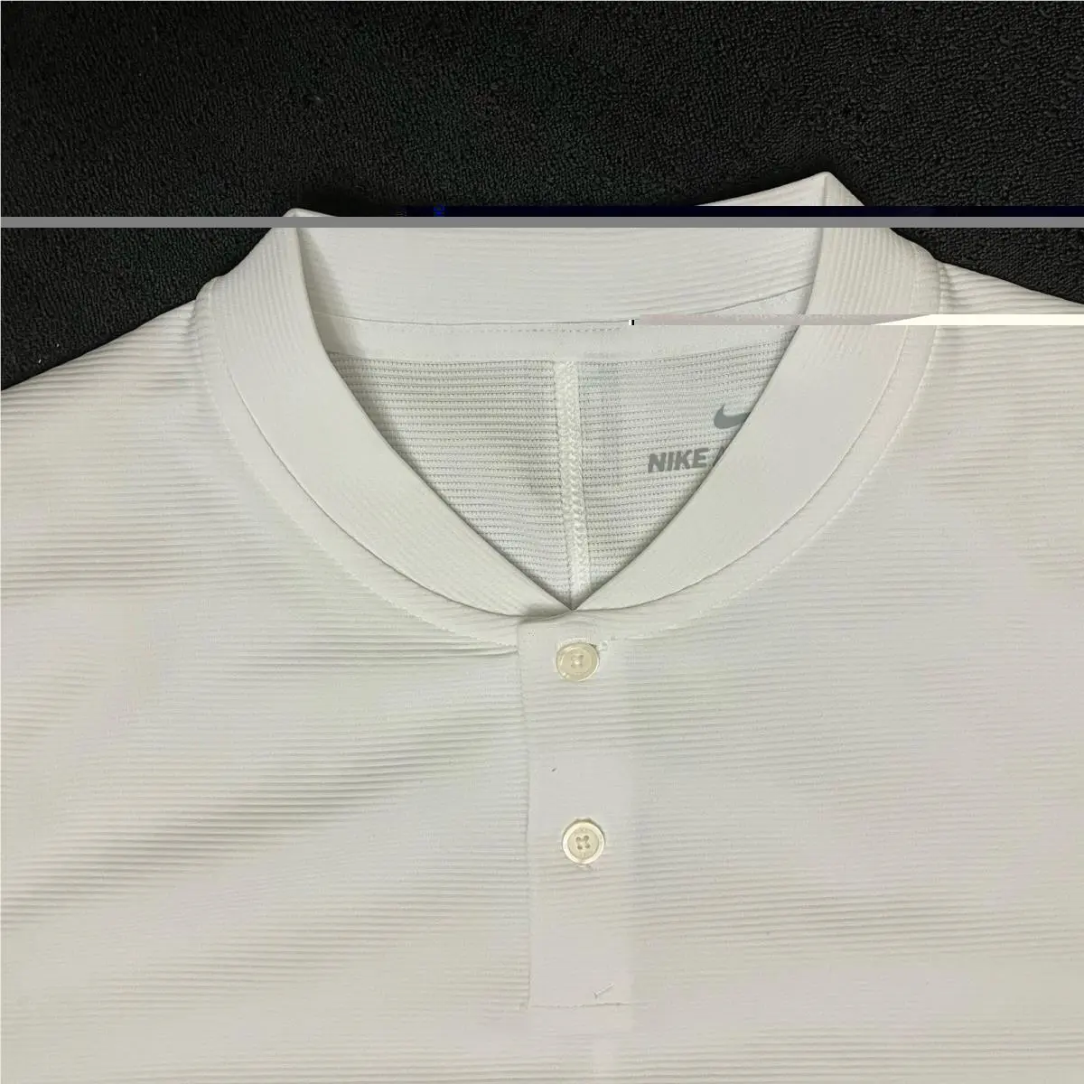 Nike clothing - TW Tiger Woods AeroReact Mock Blade Polo - White Black 2
